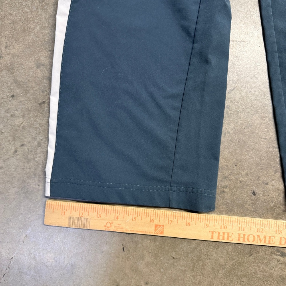 Under Armour Mens Loose Fit Track Pants Blue White Stripe‎ Ankle Zip Medium - Picture 6 of 6